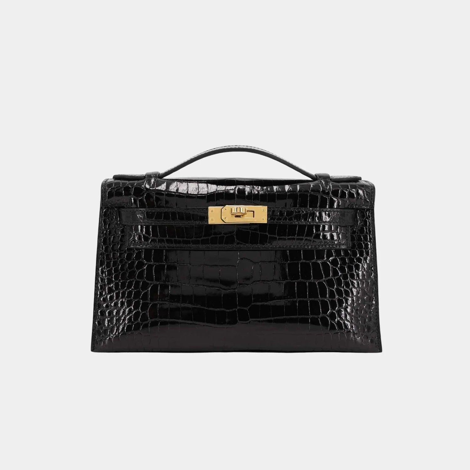Mini Kelly II Sellier Black Crocodile Alligator